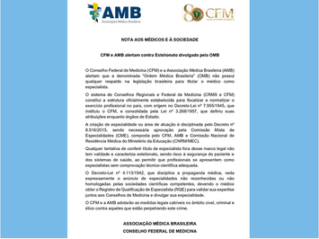 AMB e CFM emitem nota contra entidade 